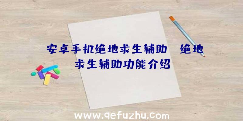 「安卓手机绝地求生辅助」|绝地求生辅助功能介绍